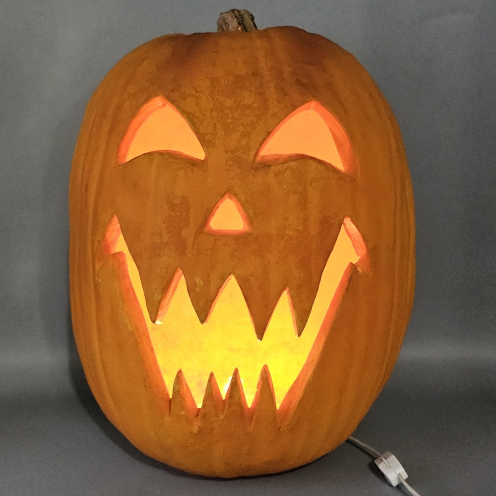 Vintage TrendMasters Foam Pumpkin Jack O lantern Large 15" Light Up Tested!
